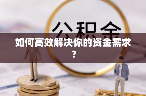 曲松如何高效解决你的资金需求？