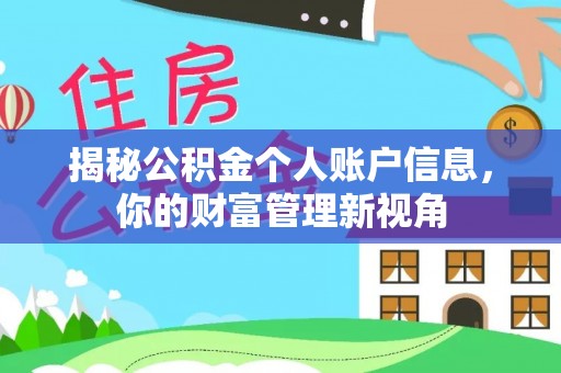 曲松揭秘公积金个人账户信息，你的财富管理新视角